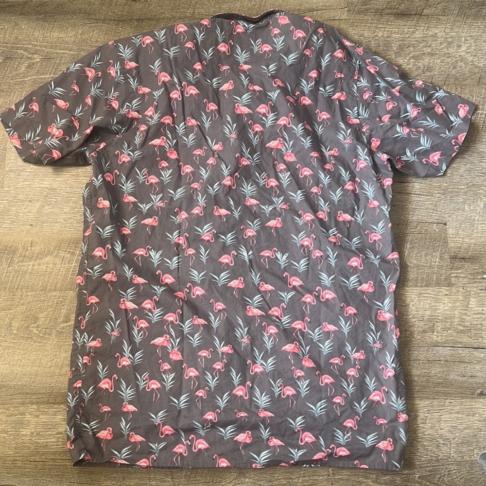 Ripcurl Flamingo Hawaiian Button Up Size Large - image 4